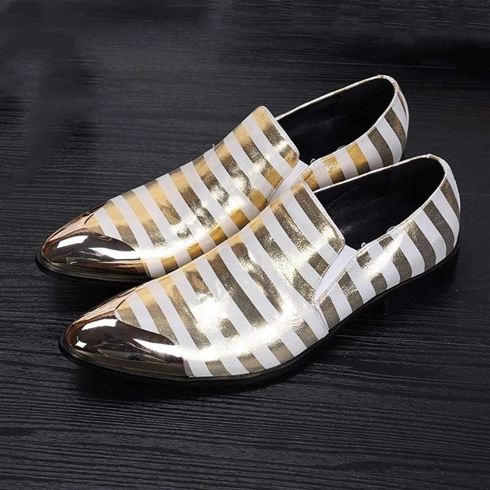 Лоферы мужские, Zebra Embossed Texture, Genuine Leather, White — фото 2