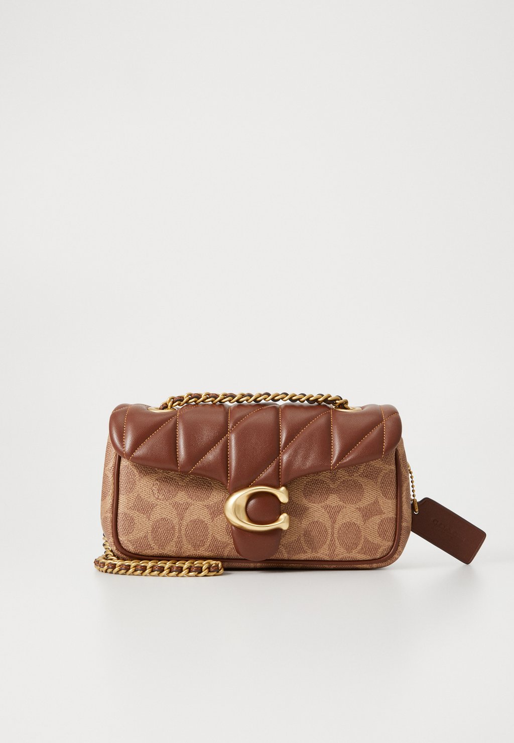 

Сумка QUILTED SIGNATURE TABBY SHOULDER BAG 20 WITH CHAIN COACH, коричневый