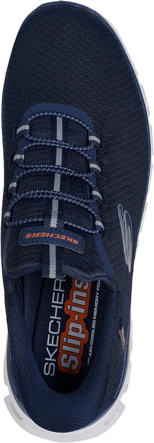 Мужские кроссовки Skechers Glide-Step Noxus Hands Free без шнурков, Navy Mesh Pu — фото 3