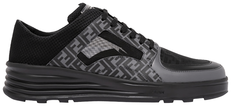 

Кроссовки Fendi FF Motif Leather Low 'Black', черный