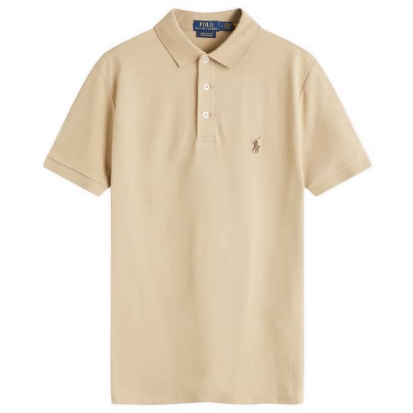 

Текстурированная сетчатая рубашка-поло Polo Ralph Lauren, бежевый