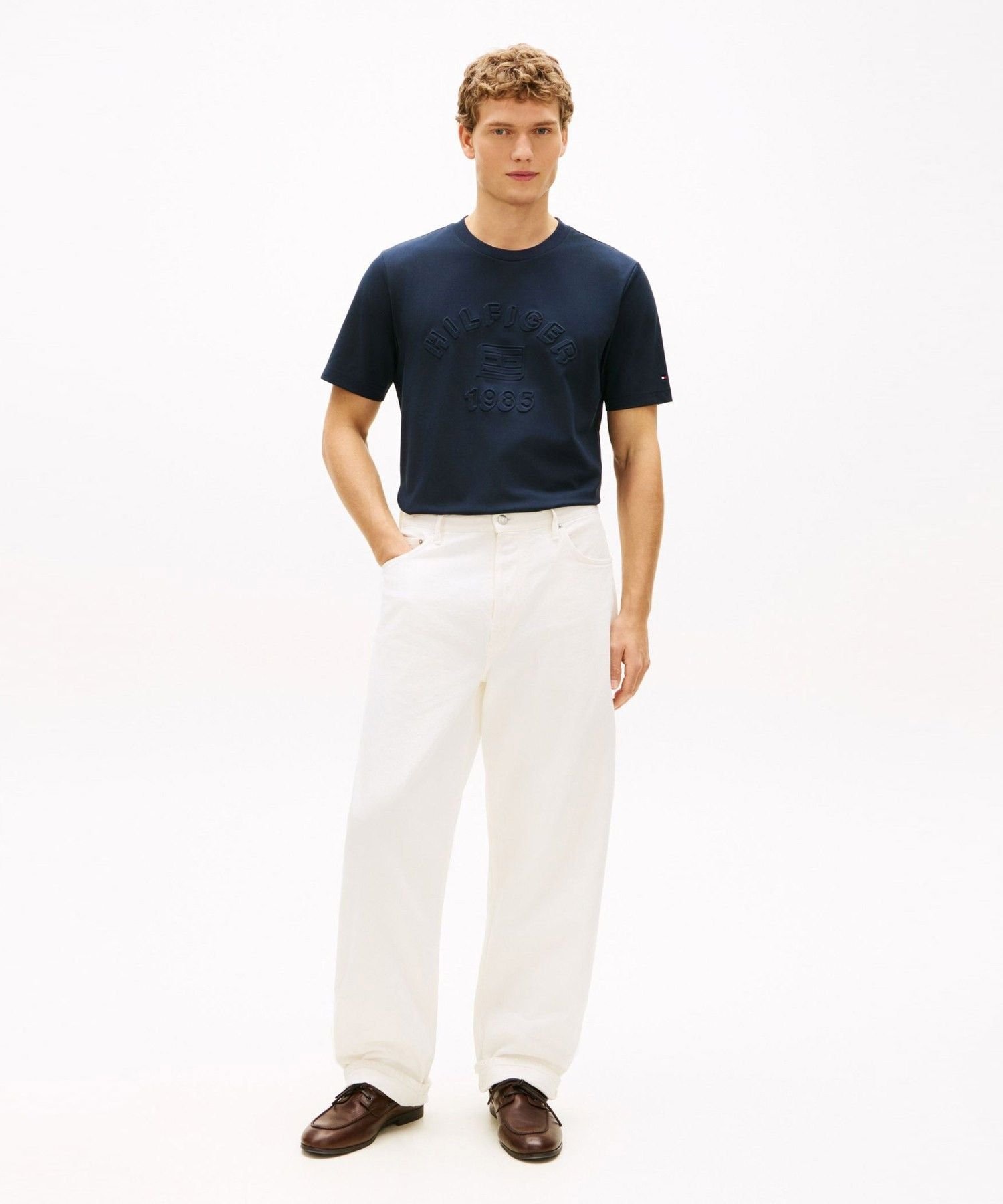 Футболка с графическим принтом Icon Piqué Interlock Tommy Hilfiger, Navy DW5 — фото 3
