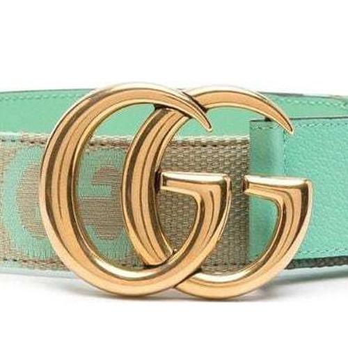 GG Marmont Логотип Принт Гладкая Пряжка Кожаные Ремни Женские Зеленый 4CM GUCCI — фото 3