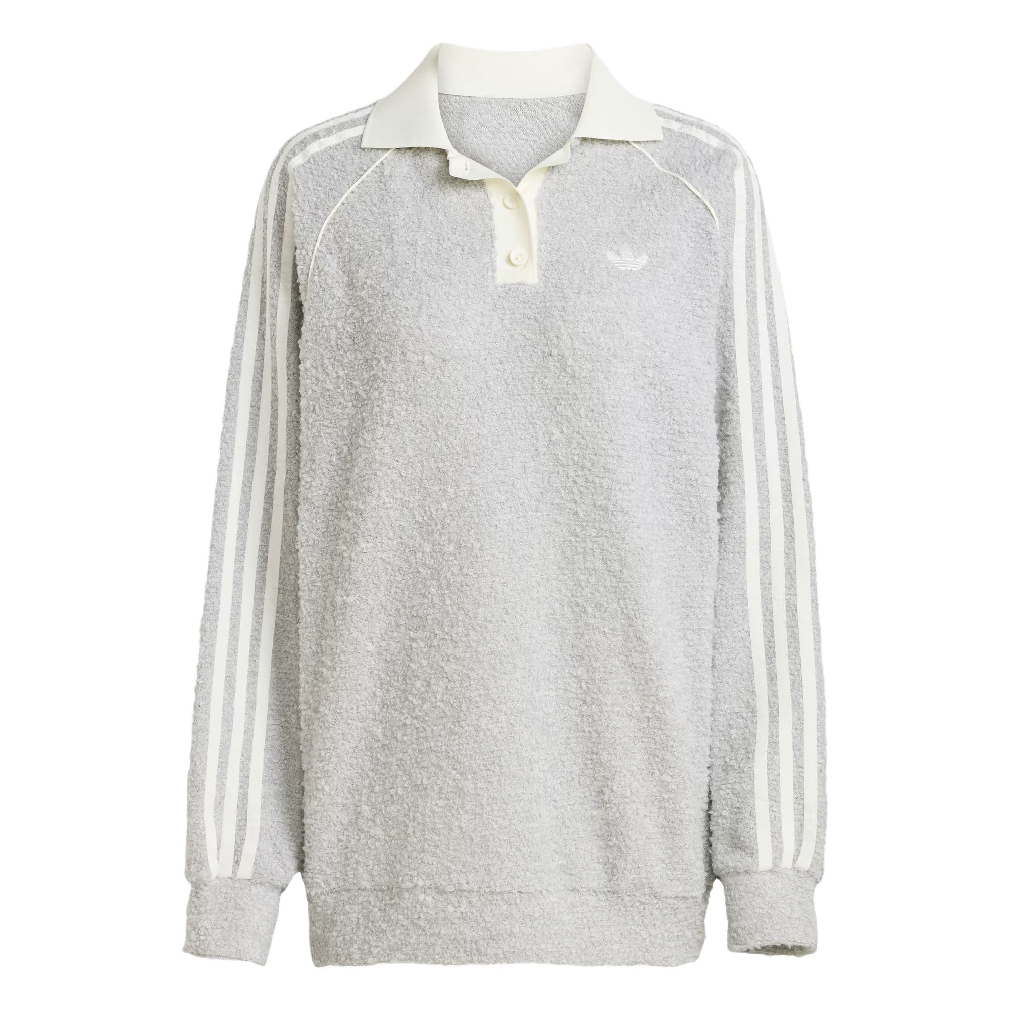 

Футболка поло FW25 Boucle женская Adidas Originals, светло-серый/белый