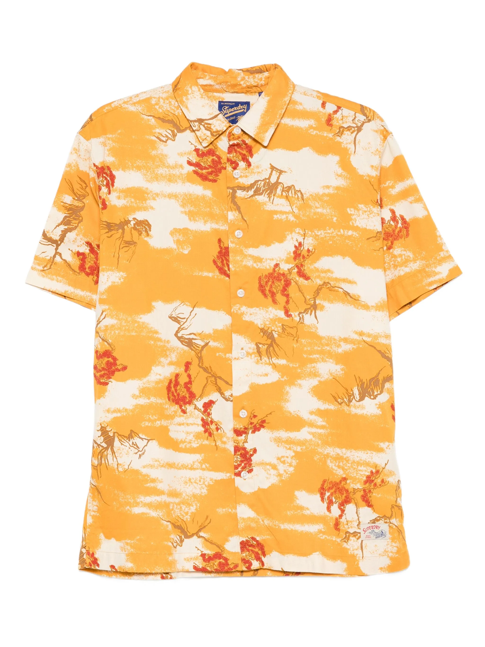 

Рубашка с цветочным принтом Superdry, желтый