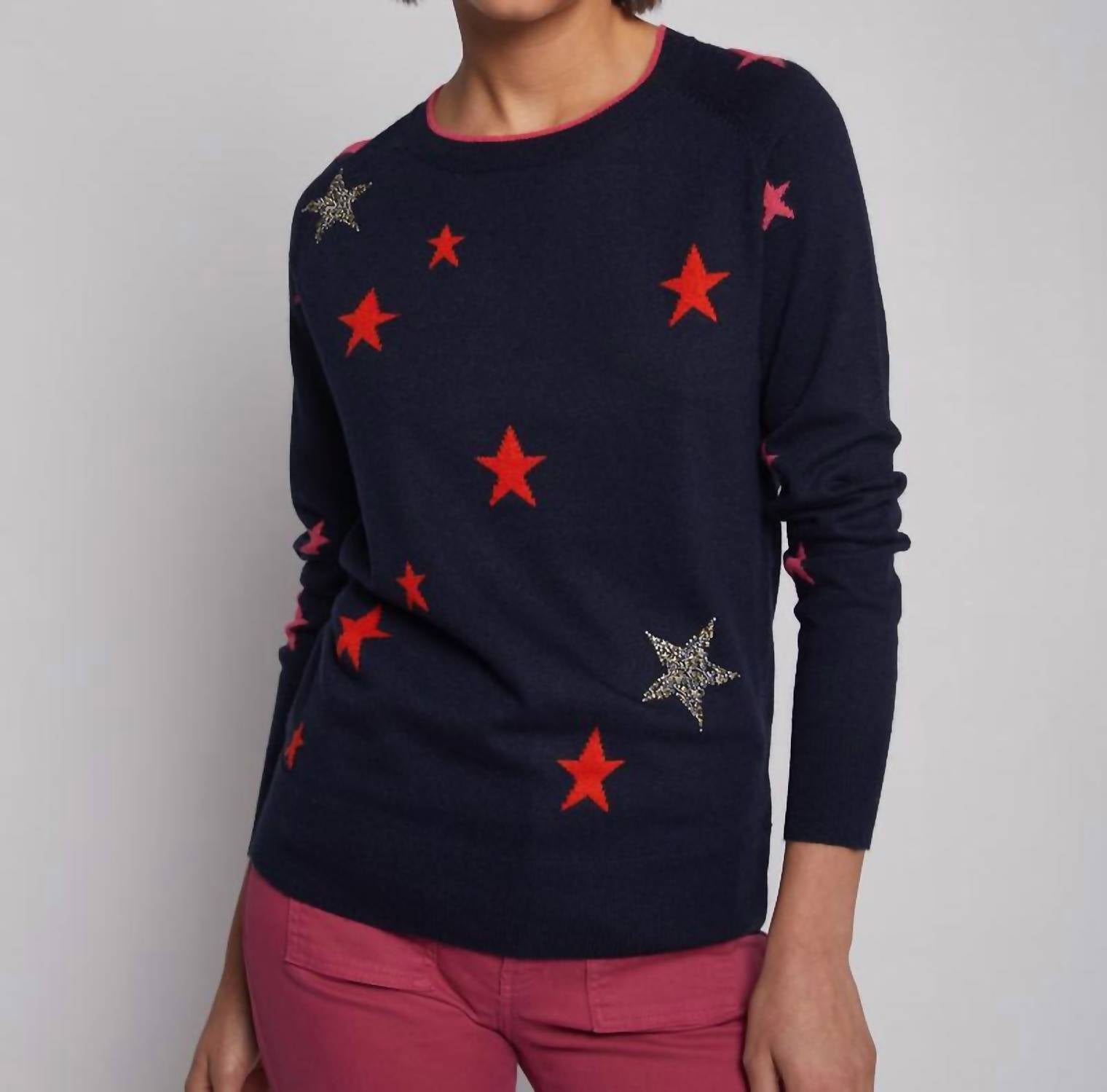 

Свитер Intarsia Stars в темно-синем цвете Vilagallo