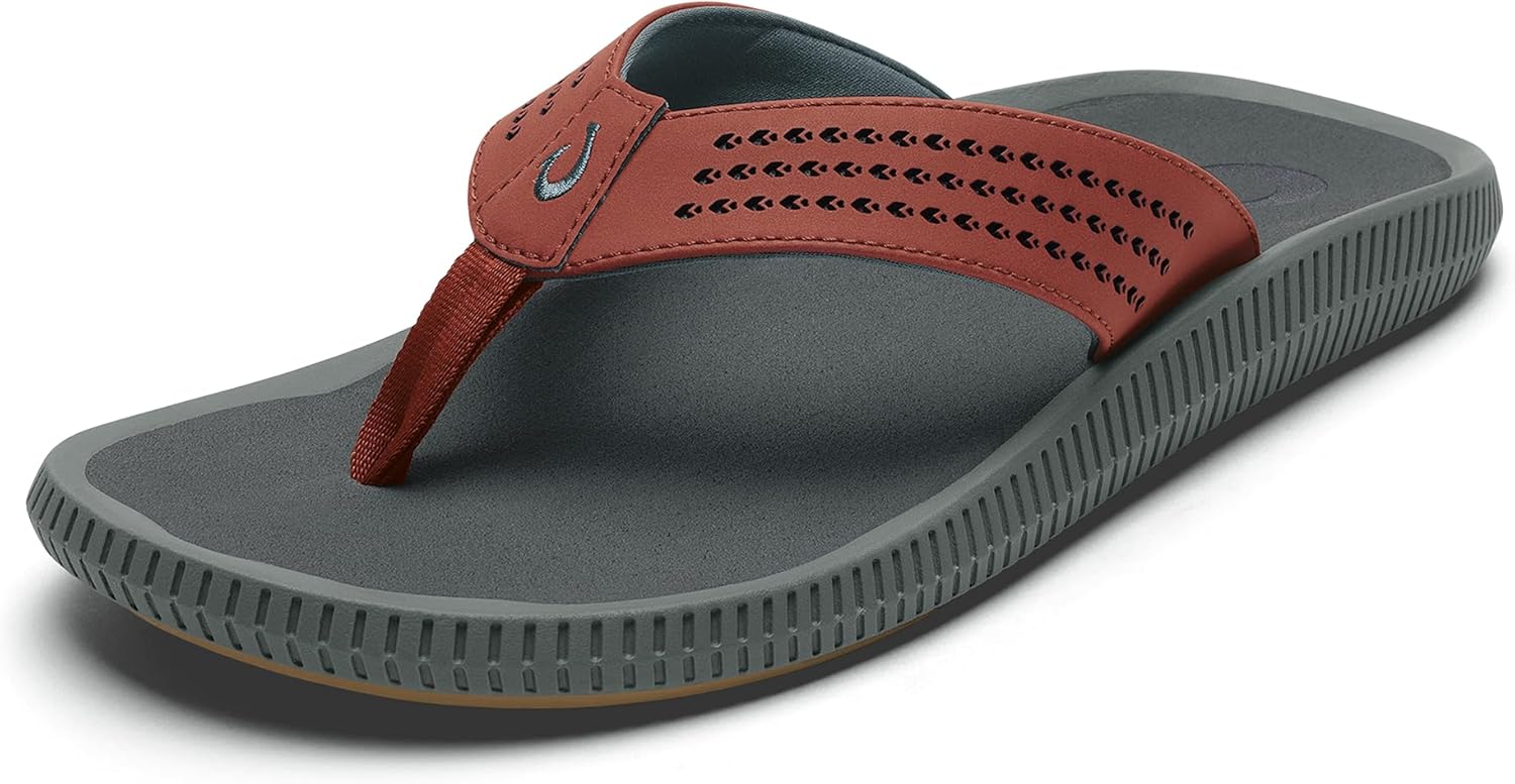 

Мужские пляжные сандалии OLUKAI Ulele, водонепроницаемые шлепанцы, поддержка свода стопы и комфортная посадка, легкие и прочные, улучшенное сцепление и устойчивость, Canoe/Rock