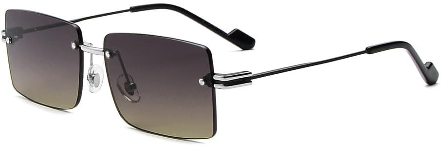 

Солнцезащитные очки без оправы прямоугольной формы для мужчин, градиентный стиль, панк, маленькие солнцезащитные очки для женщин, для путешествий, вечеринок, пляжа WNCKSQ, C06 Gray Green