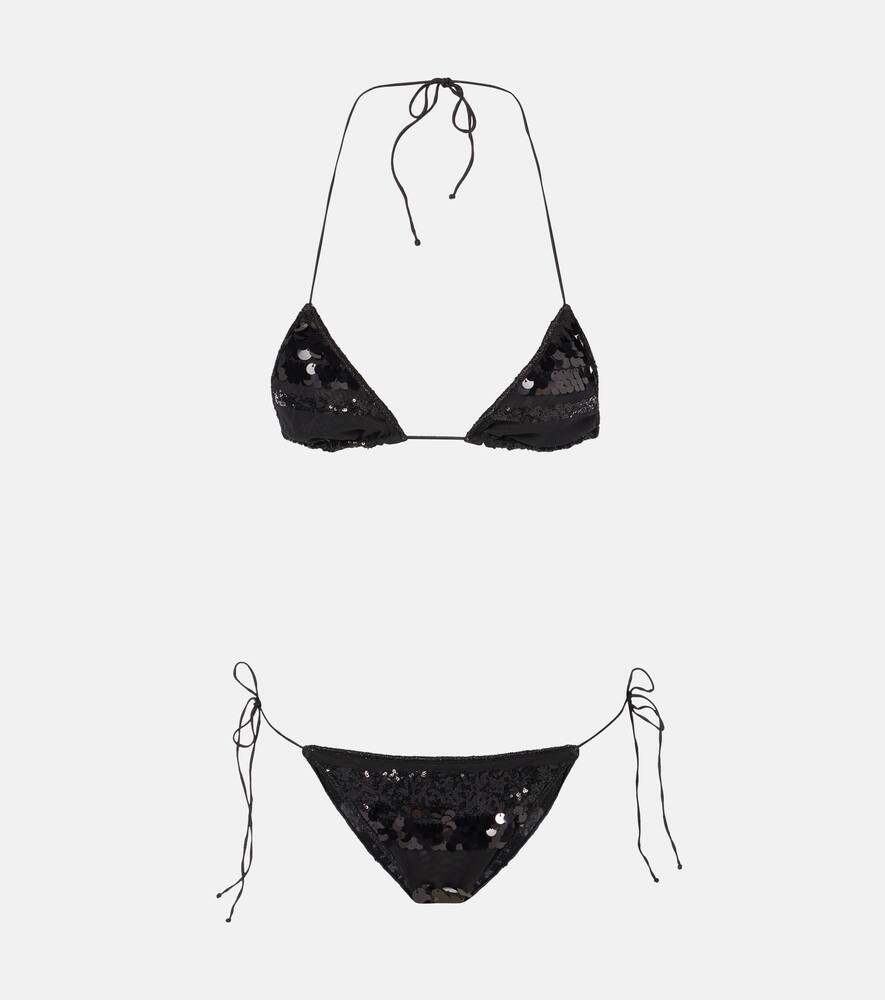 

Бикини в полоску с пайетками Oséree, Black
