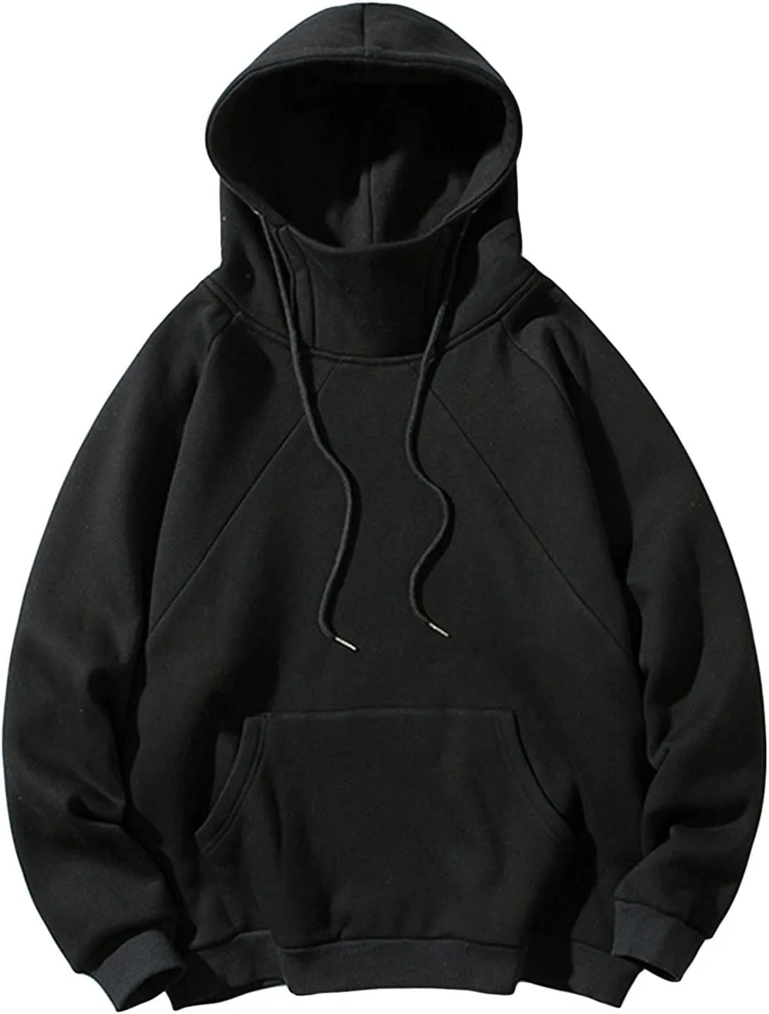 

JEsilunmaMY мужская толстовка с капюшоном и воротником-стойкой, длинный рукав, с карманом, Plus Size