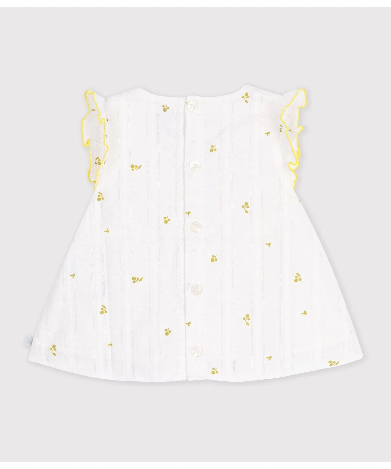 Детская футболка с цветочным принтом PETIT BATEAU бело-зелёная — фото 3