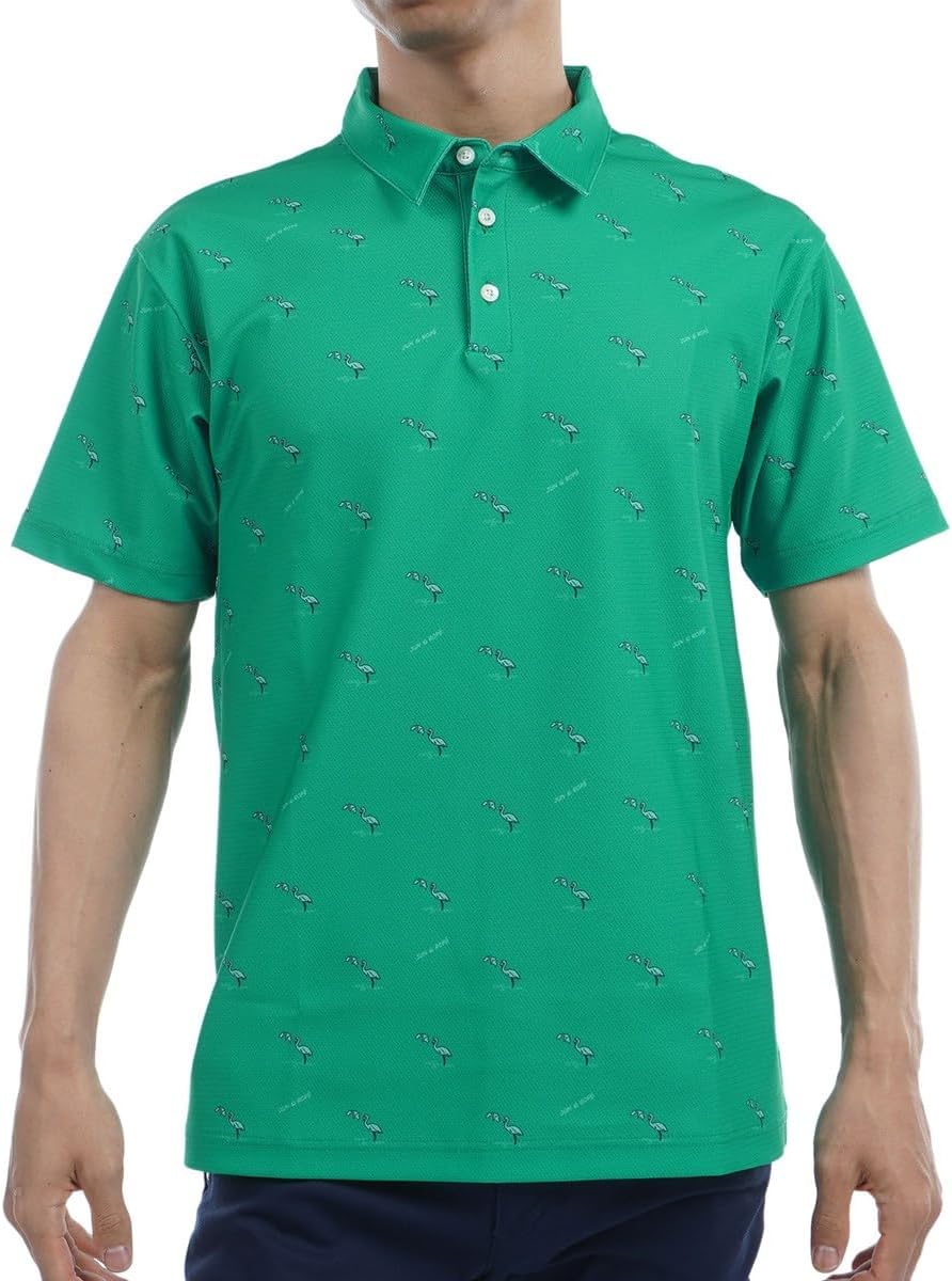 

Мужская поло-рубашка Jun & Rope с коротким рукавом и принтом фламинго из эластичной сетки, защита от УФ-излучения, влагоотводящая, быстросохнущая Jun&Rope', зеленый