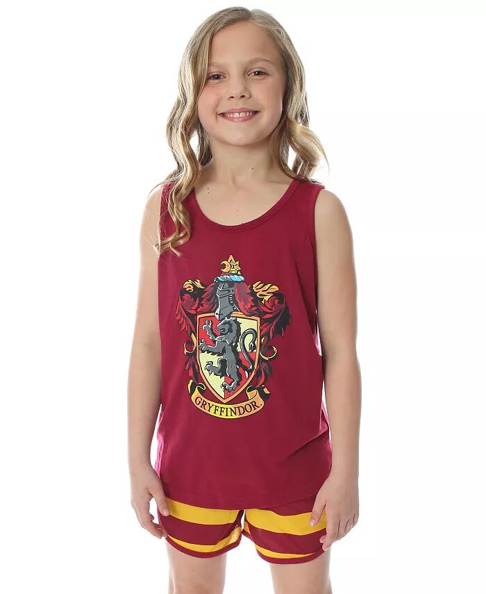 

Девочки Хогвартс Факультет Crest майка и шорты пижамный комплект Harry Potter, красный
