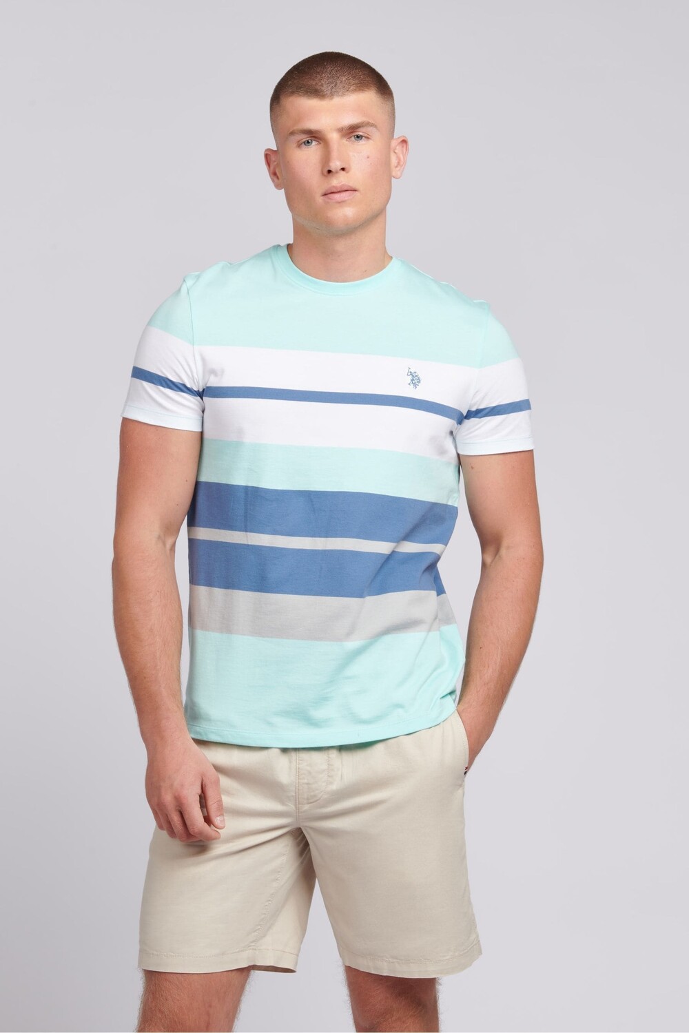 

Мужская футболка с классическим дизайном колор-блок U.S. Polo Assn, синий