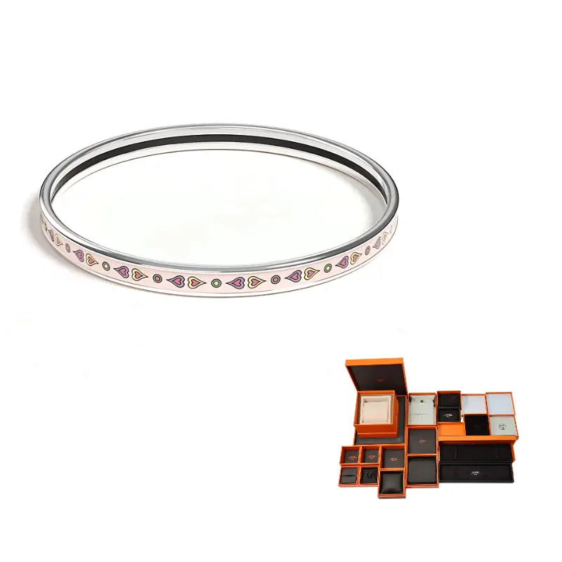 

Hermes Эмалированный браслет из серебра с палладиевым покрытием, женские