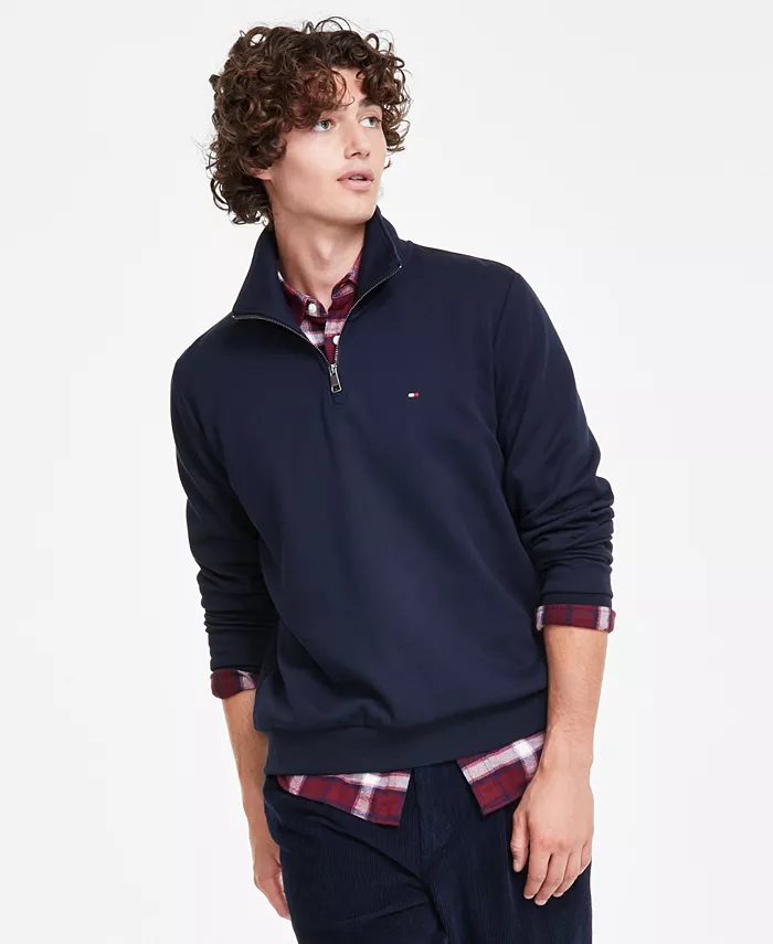

Мужская толстовка Essential Intechno Knit Regular-Fit с молнией 1/4 Tommy Hilfiger, синий