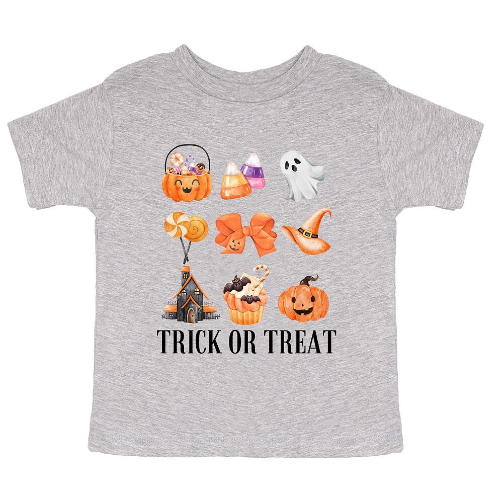 

Футболка с короткими рукавами и рисунком Trick Or Treat Chart для малышей The Juniper Shop, цвет Heather Grey