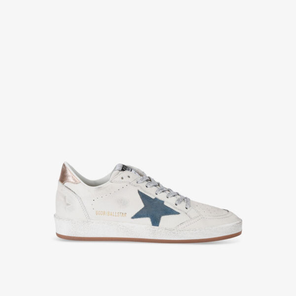 Женские кожаные низкие кроссовки Ballstar 11918 с вышитыми звездами Golden Goose, белый