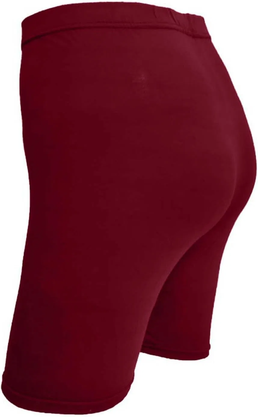 Шорты велосипедные женские высокие с контролем живота, Wine — фото 4