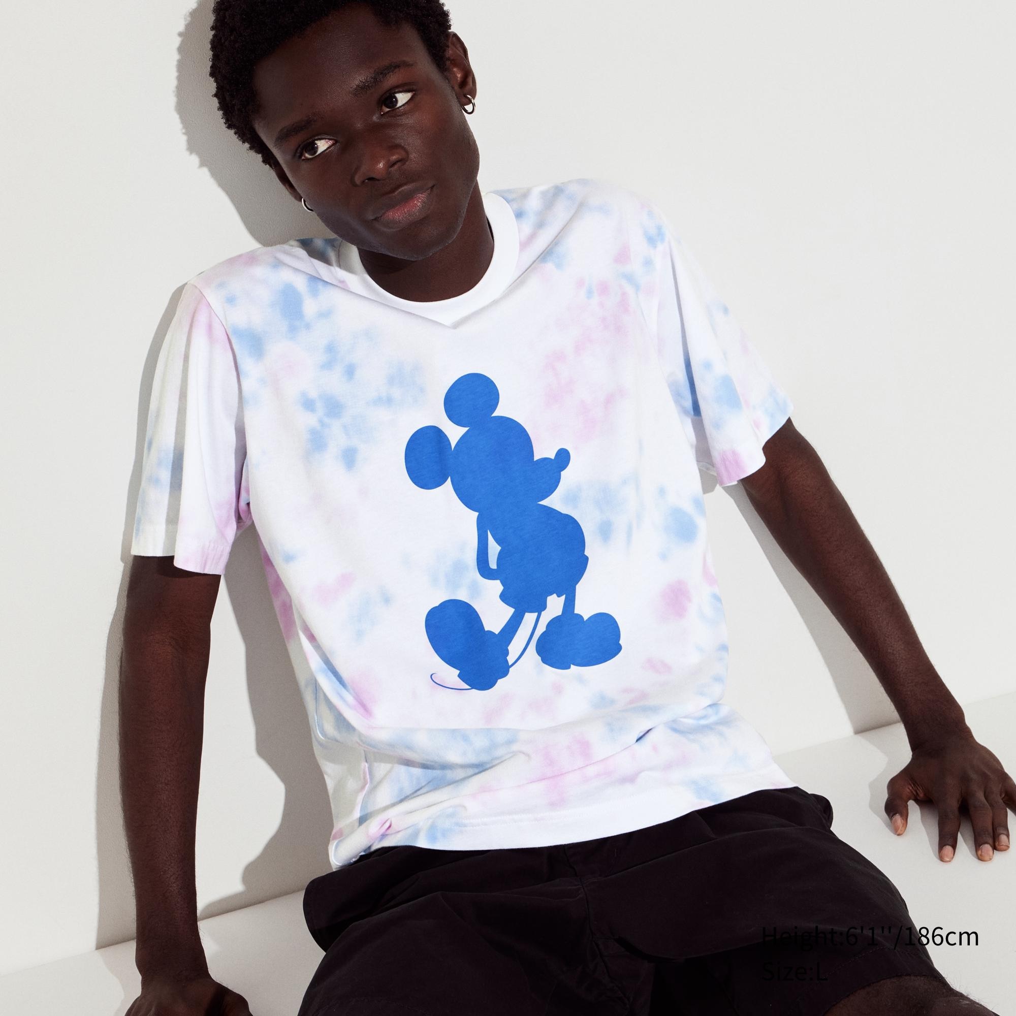 

Футболка флисовая Uniqlo Mickey Stands с рисунком, синий