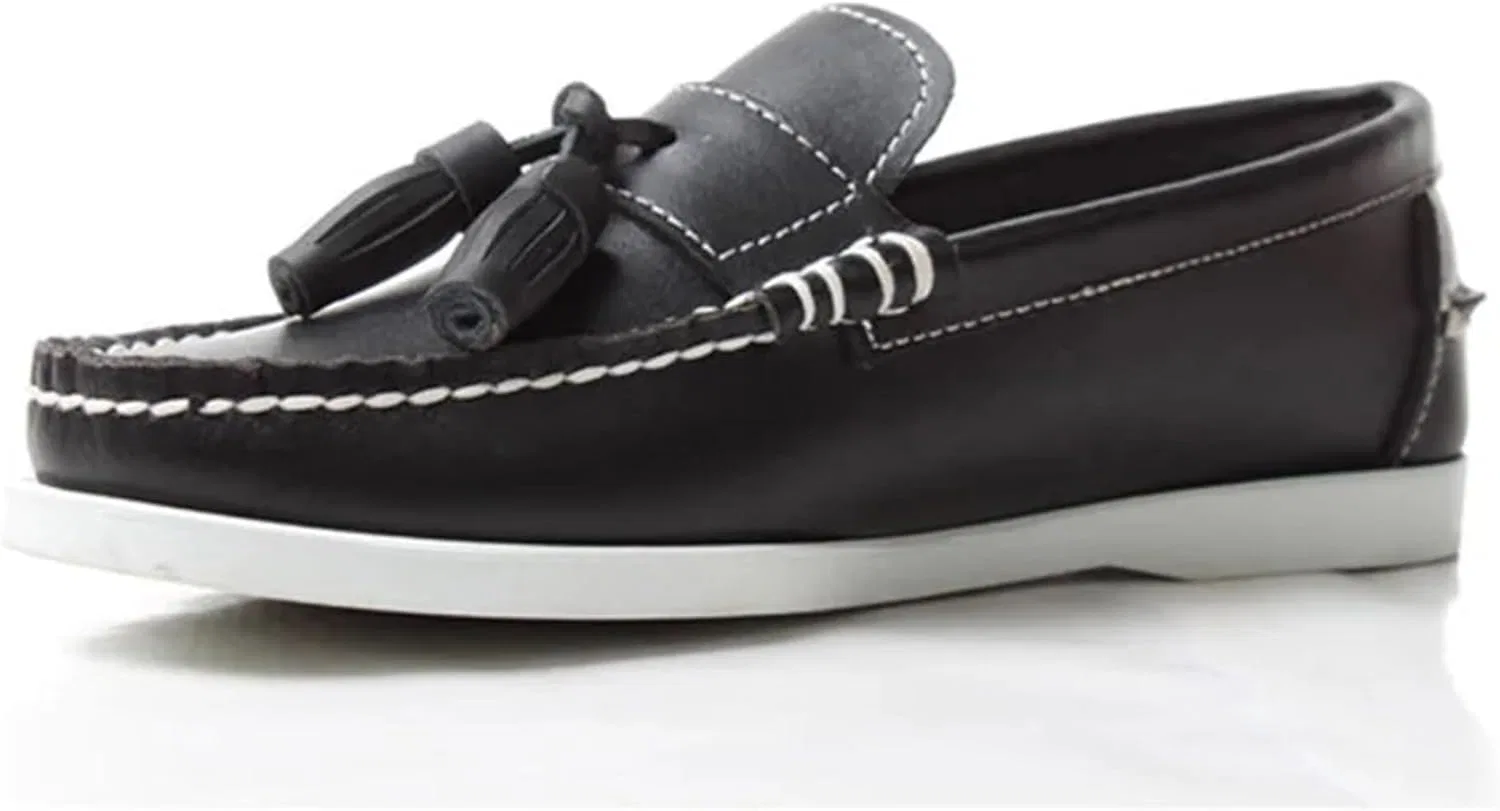Лоферы кожаные British Classic Boat Shoes Black REPALY