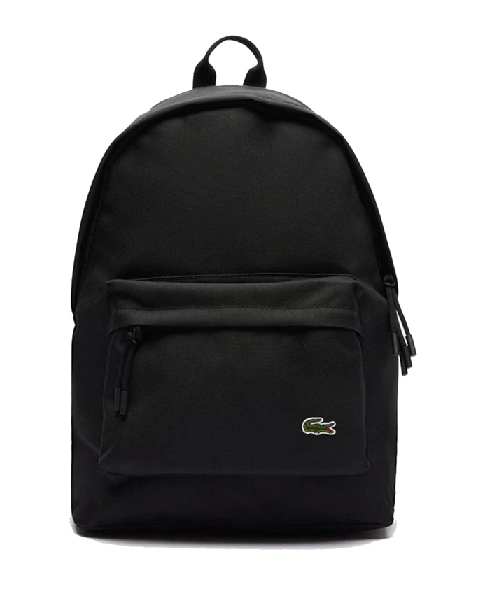 

Однотонный рюкзак с логотипом из кожи крокодила Lacoste, черный