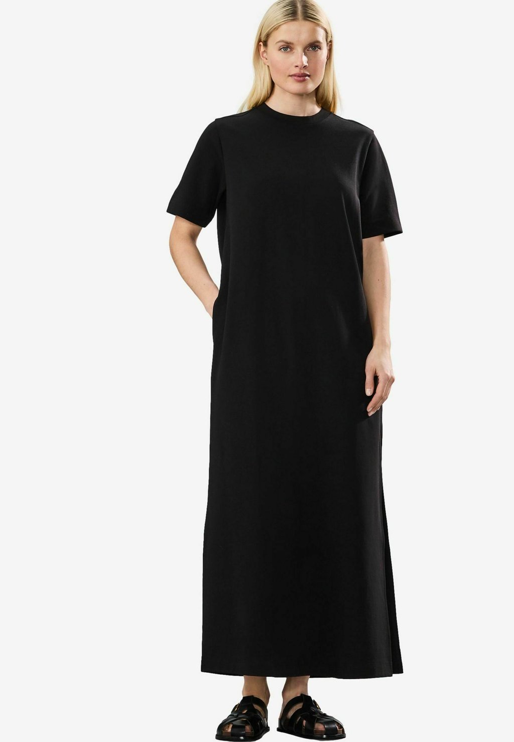 

Платье макси SHORT SLEEVE CREW NECK - Jersey dress Next, черный