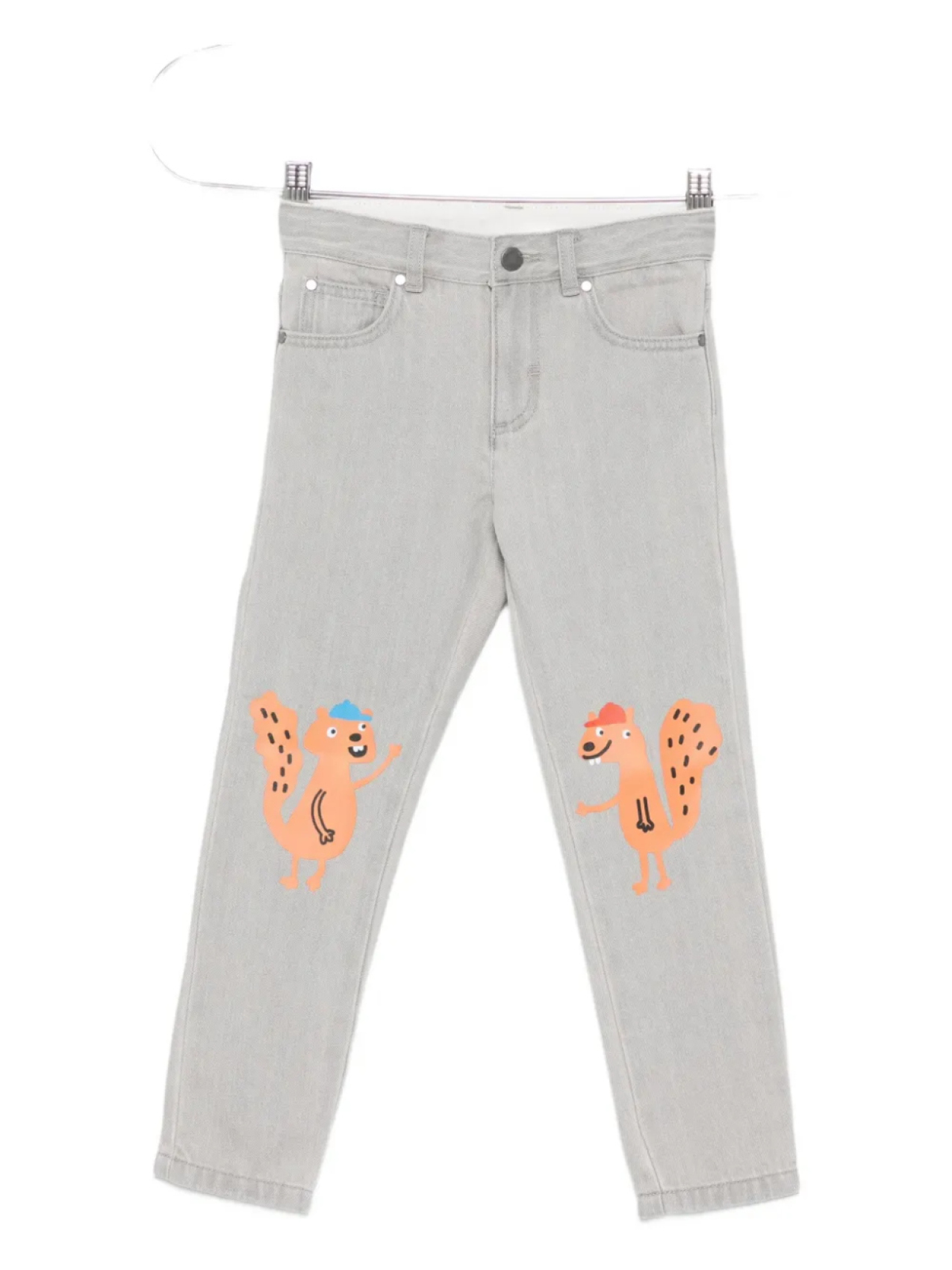 

Джинсы Stella McCartney Kids с принтом белки, серый
