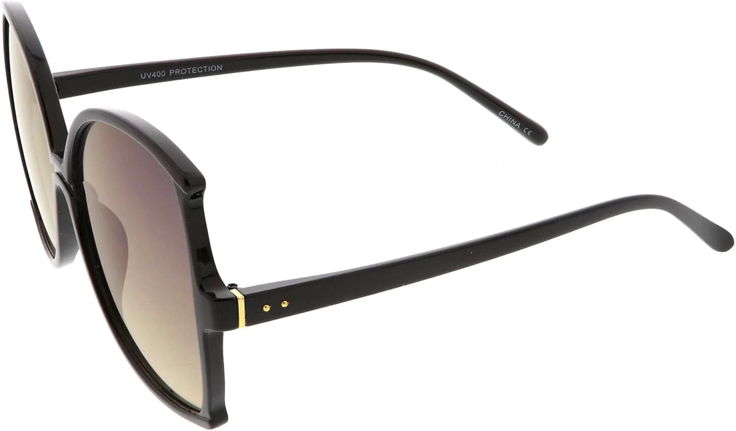 

zeroUV - Женские солнцезащитные очки-бабочка с тонкими дужками, увеличенного размера, с цветными зеркальными линзами, диаметр линз 61 мм, Black / Blue Mirror