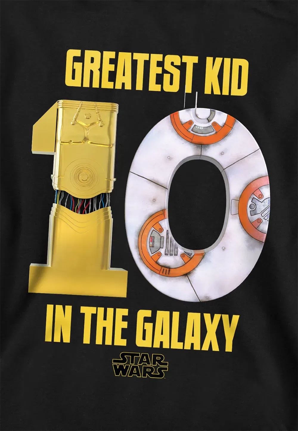 Детская худи с принтом Star Wars C-3PO и BB-8, Disney, черный — фото 2
