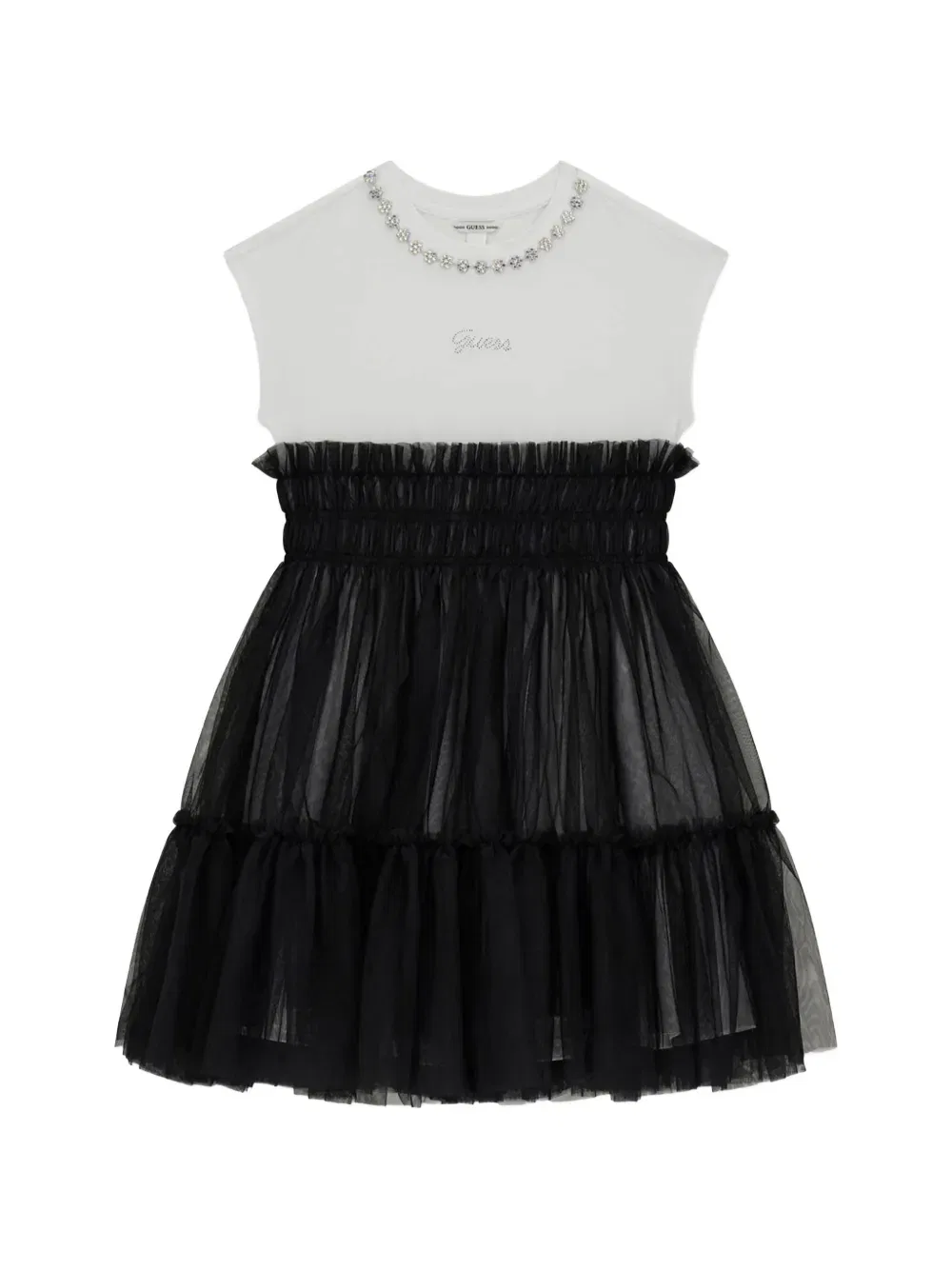 Платье из тюля, украшенное стразами Guess Kids, черный