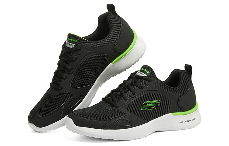Кроссовки мужские Skech-Air Dynamight с низким верхом, черные/зеленые Skechers — фото 3