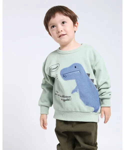 Толстовка с динозавром DILASH из хлопка, длинный рукав, цвет мята — фото 2