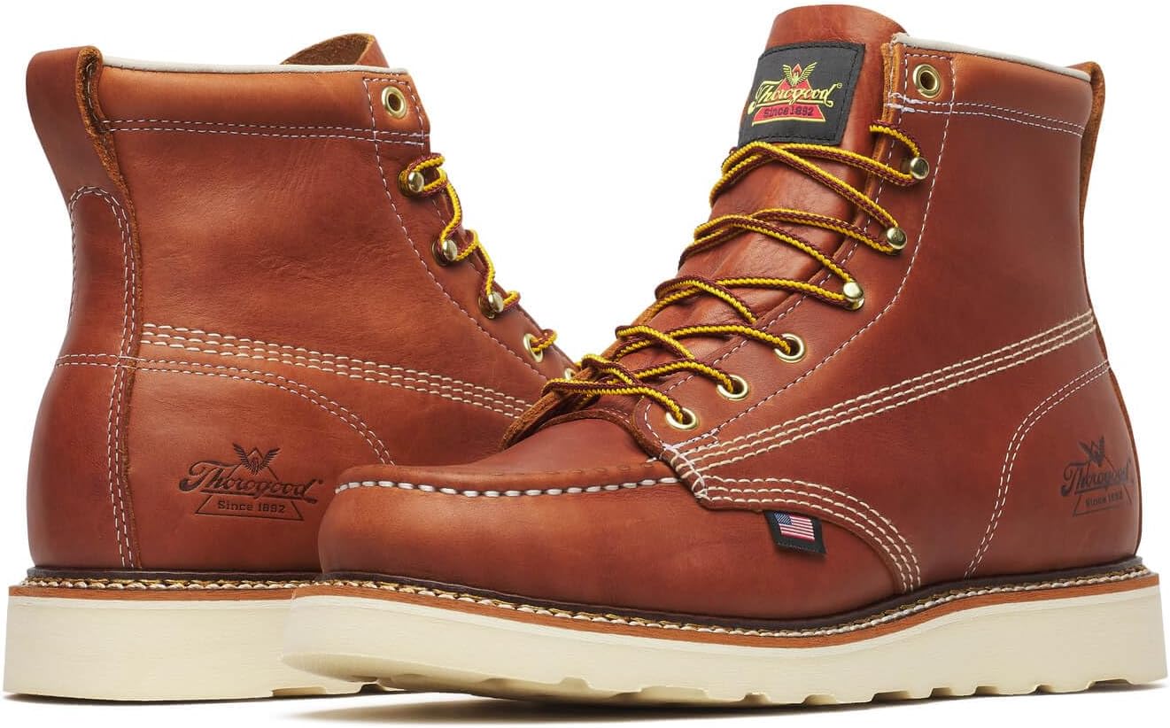 Мужские ботинки Thorogood American Heritage 8 с круглым носком, водонепроницаемые с композитным защитным носком и подошвой MAXWear, Tobacco — фото 3