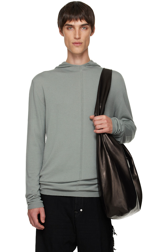 

Толстовка большого размера Gray Concordians Rick Owens, Washed Indigo