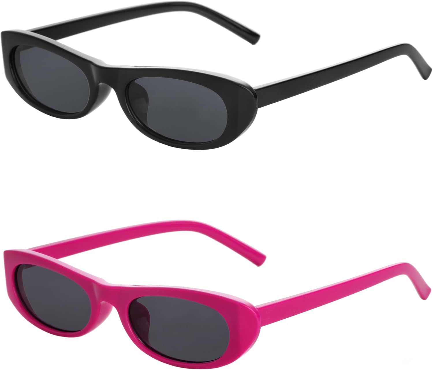 

Удлинённые узкие солнцезащитные очки «кошачий глаз» для женщин и мужчин, солнцезащитные очки в стиле 90-х, маленькие овальные солнцезащитные очки для женщин, чёрные Teumire, A13 Black+rose Red/Grey