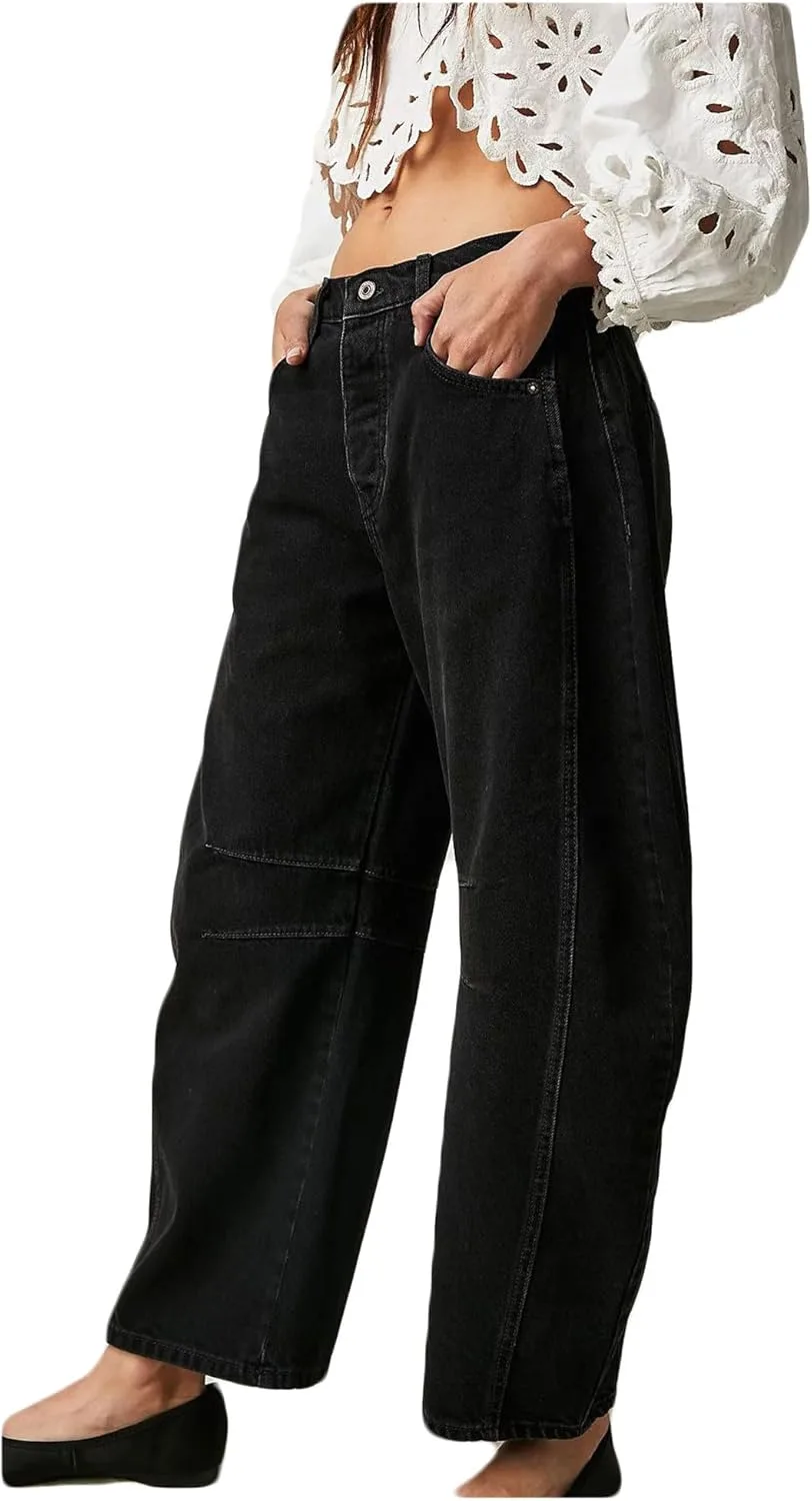 

Женские джинсы Casual Loose Mid Waist Wide Leg Dressnu