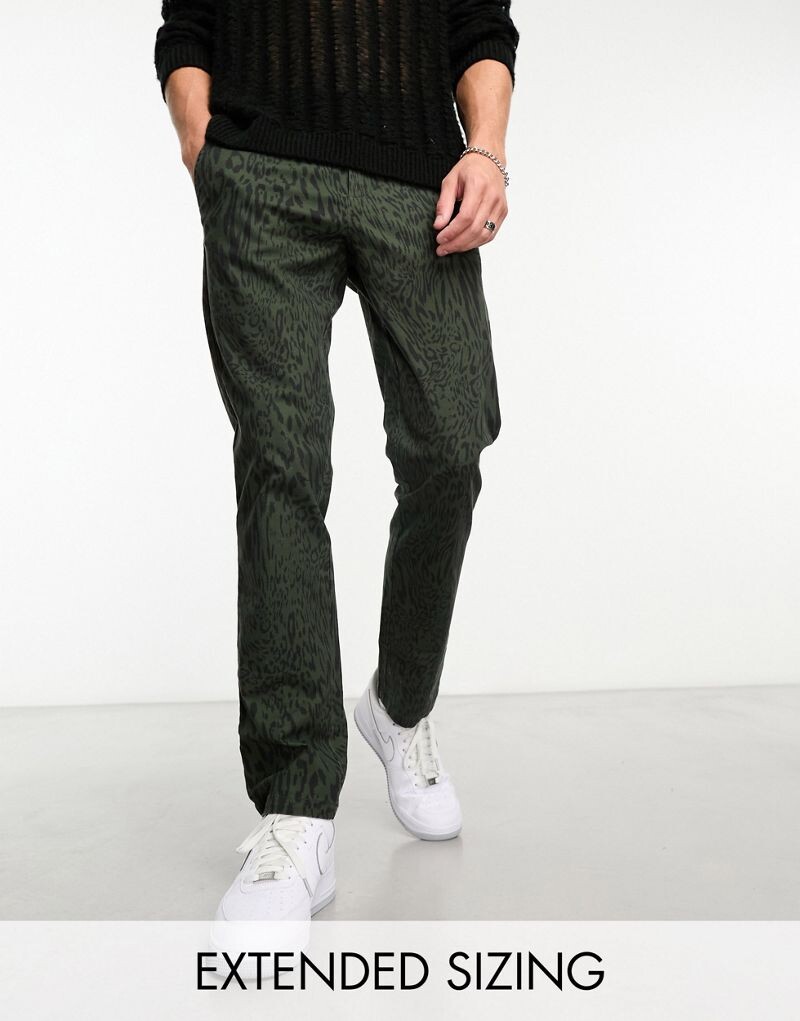 

Узкие чиносы с животным принтом ASOS DESIGN
