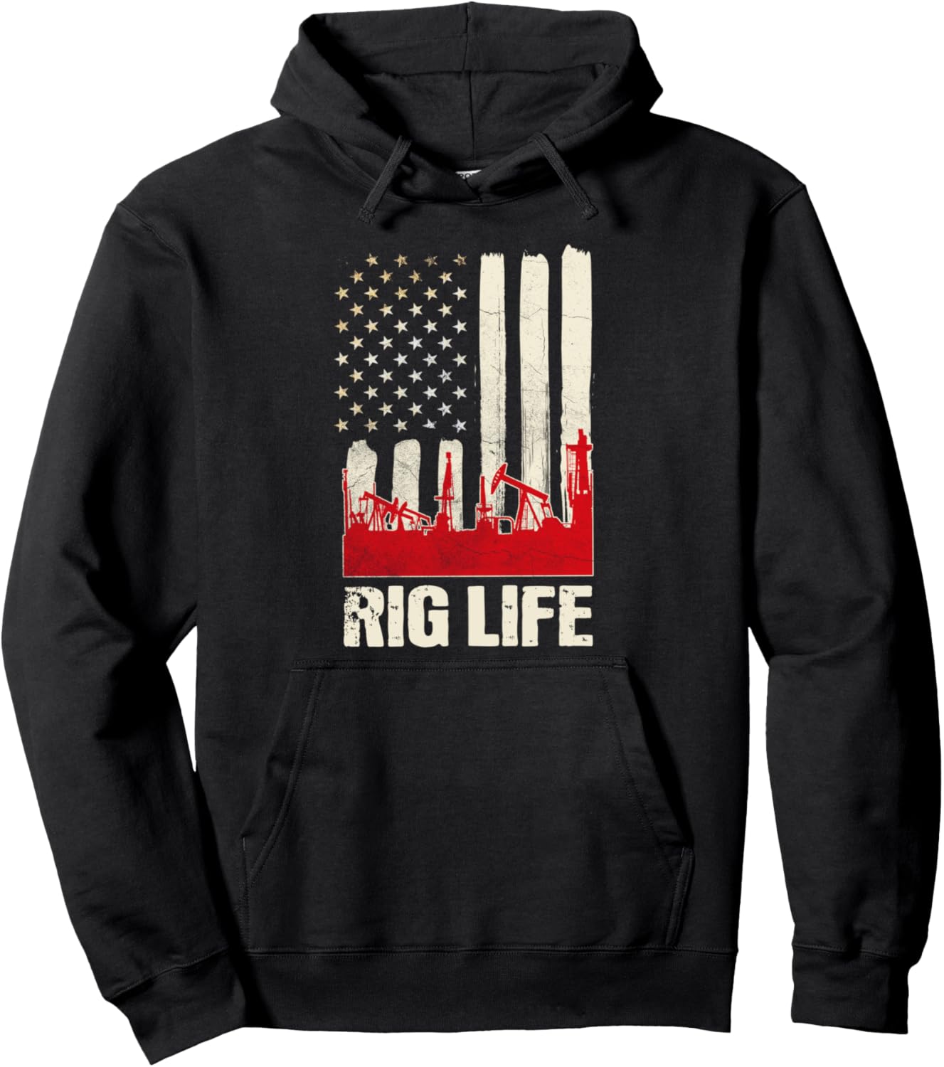 

Подарок для нефтяника: толстовка с капюшоном в стиле Жизнь на буровой установке из нефтяной отрасли Oil Field Workers, черный