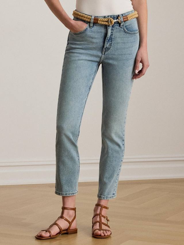 

Прямые укороченные джинсы Lauren с высокой посадкой Ralph Lauren, Light Blue