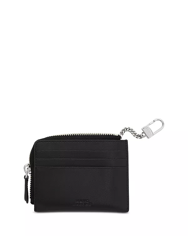 Повседневный кожаный кошелек на молнии сверху Marc Jacobs, черный — фото 3