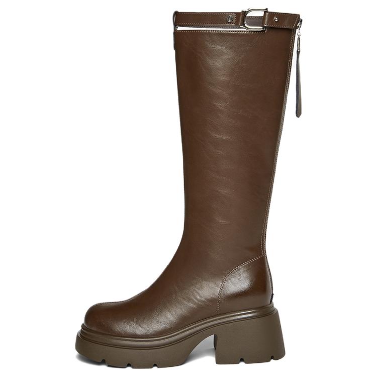 Сапоги до колена 7 см женские BASTO, Brown