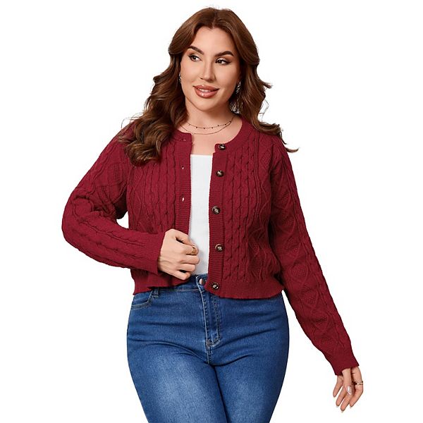 

Кардиган на пуговицах для женщин plus size Seoria, Red