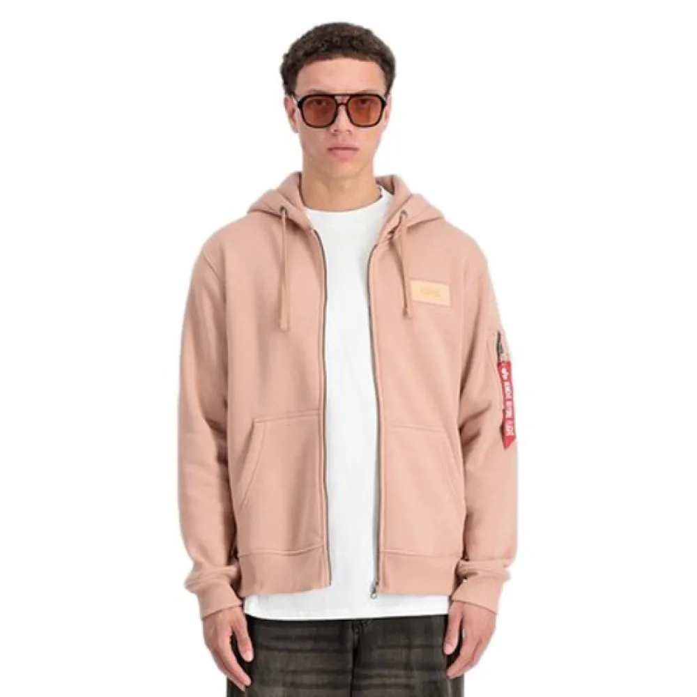 

Толстовка Alpha Industries Back Print full zip, розовый/бежевый