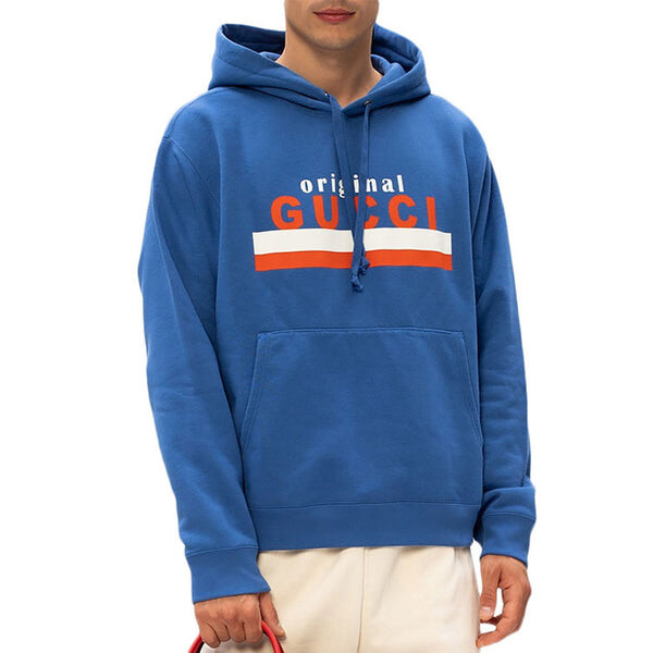 Толстовка original printing logo hooded long sleeves blue Gucci, синий — фото 4