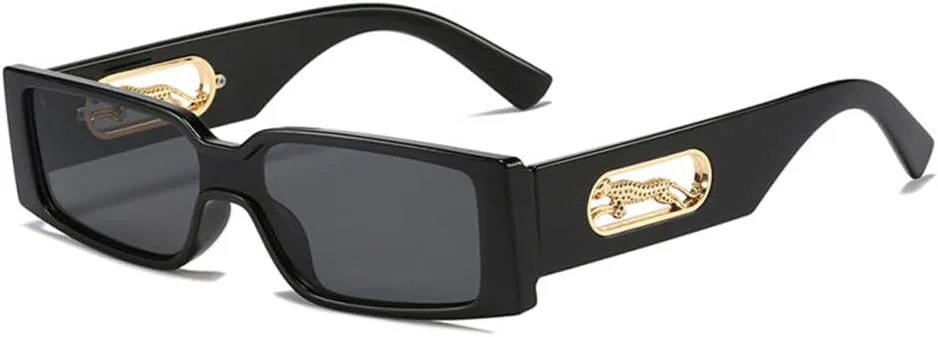 

Миниатюрные солнцезащитные очки с леопардовым принтом для мужчин и женщин, роскошные маленькие солнцезащитные очки в стиле панк с пантерой TYUVIVO, Black