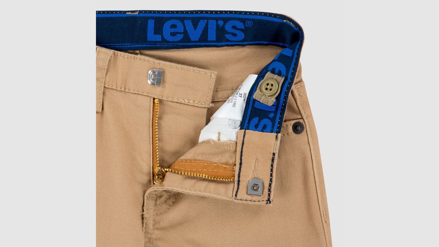 Джинсы 502 Strong Performance для мальчиков 2–4 лет Levi's, New British Khaki - Beige — фото 3