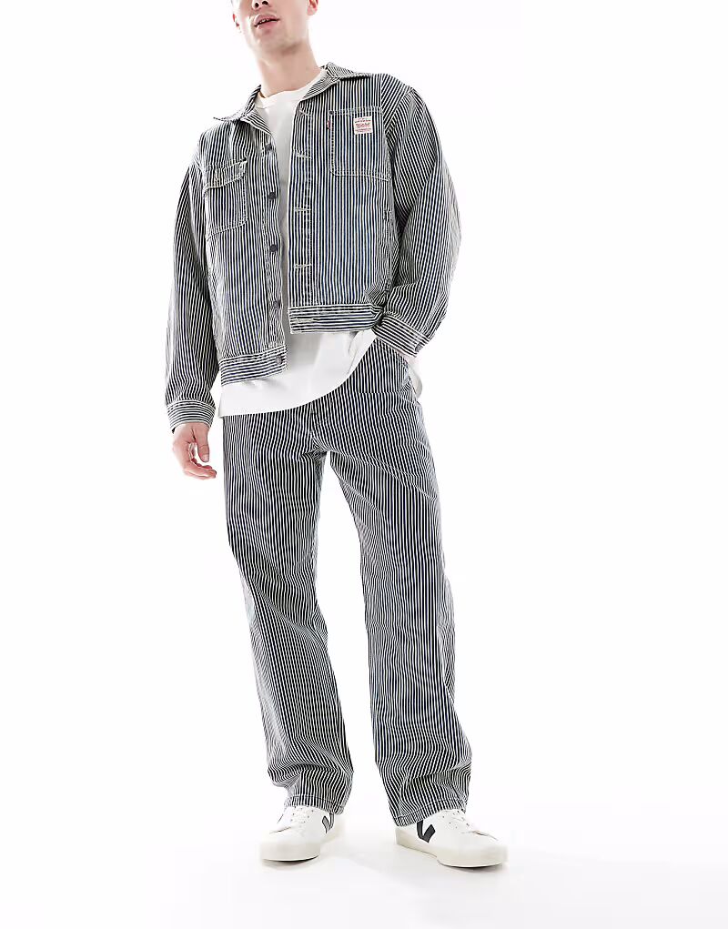 

Джинсы Levi's Workwear 568 свободного кроя прямого кроя с полосками в стиле «железная дорога», средне-синего цвета