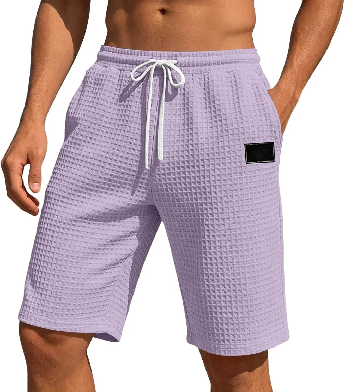 Мужские шорты из вафельной ткани, Light Purple