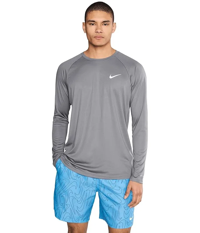 Плавательная футболка Essential Long Sleeve Hydroguard Nike, Cool Grey